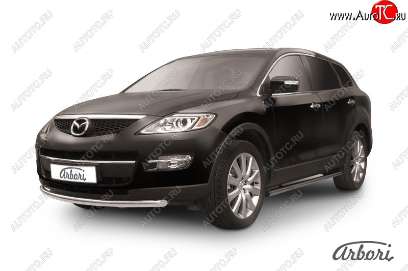 11 609 р. Защита переднего бампера Arbori (нержавейка, 1 труба d57 mm). Mazda CX-9 TB дорестайлинг (2007-2009)  с доставкой в г. Керчь