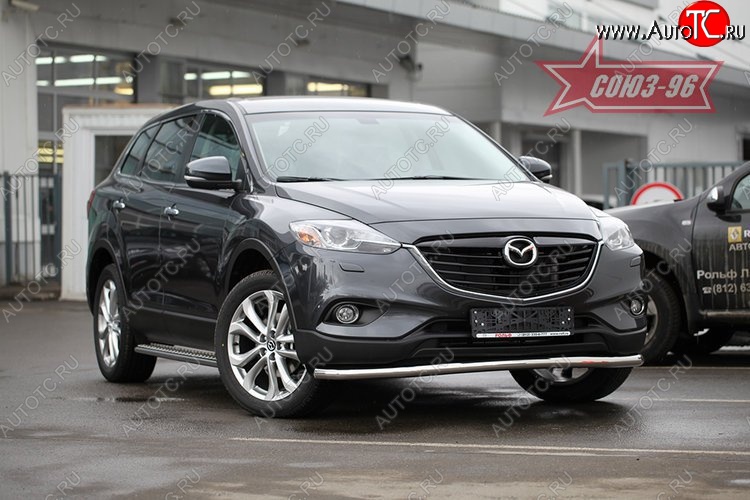 18 179 р. Защита переднего бампера одинарная Souz-96 Premium (d60) Mazda CX-9 TB дорестайлинг (2007-2009)  с доставкой в г. Керчь