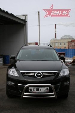 13 409 р. Защита переднего бампера (дорестайлинг) Souz-96 (d60) Mazda CX-9 TB дорестайлинг (2007-2009)  с доставкой в г. Керчь. Увеличить фотографию 2