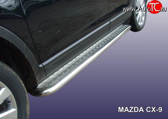 16 999 р. Широкая защита порогов Slitkoff  Mazda CX-9  TB (2007-2009) дорестайлинг  с доставкой в г. Керчь