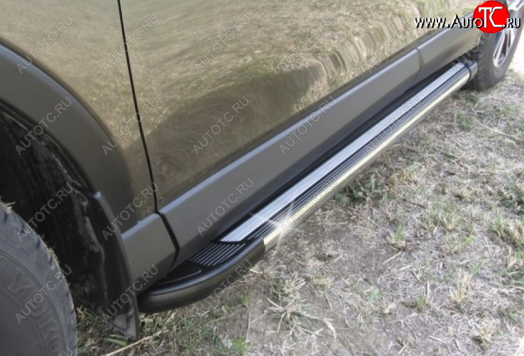 11 299 р. Пороги алюминиевые Slitkoff  Mazda CX-5  KE (2015-2017) рестайлинг (Luxe Black)  с доставкой в г. Керчь