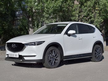 17 999 р. Защита переднего бампера (2 трубыØ42 мм, нержавейка) SLITKOFF Mazda CX-5 KF (2016-2025)  с доставкой в г. Керчь. Увеличить фотографию 2