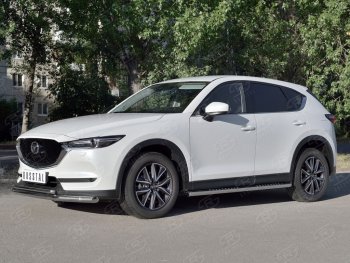 20 749 р. Защита переднего бампера (2 трубыØ63 и 42 мм, нержавейка) SLITKOFF  Mazda CX-5  KF (2016-2025)  с доставкой в г. Керчь. Увеличить фотографию 2