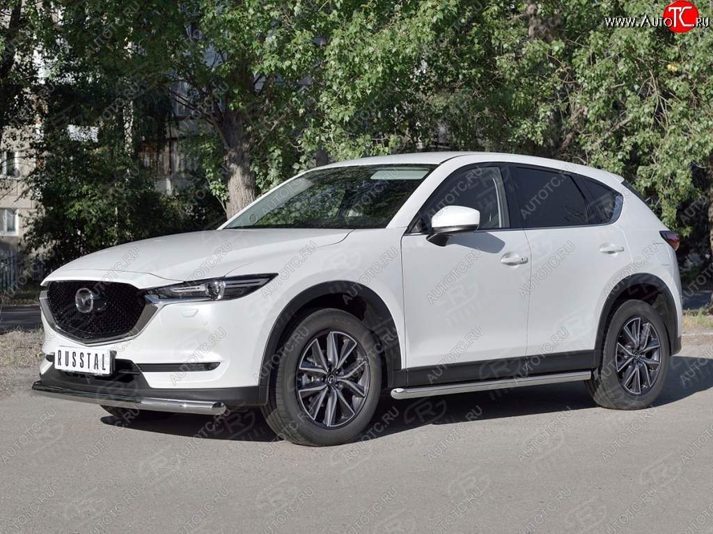 16 899 р. Одинарная защита переднего бампера SLITKOFF диаметром 63 мм  Mazda CX-5  KF (2016-2025)  с доставкой в г. Керчь