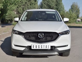 11 599 р. Защита переднего бампера из овальной трубы диаметром 75x42 мм Russtal Mazda CX-5 KF (2016-2025)  с доставкой в г. Керчь. Увеличить фотографию 2