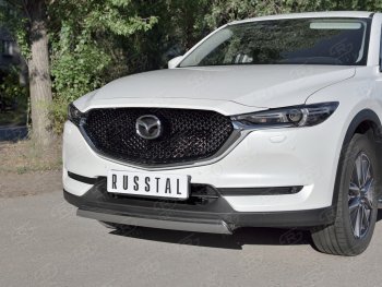 11 599 р. Защита переднего бампера из овальной трубы диаметром 75x42 мм Russtal Mazda CX-5 KF (2016-2025)  с доставкой в г. Керчь. Увеличить фотографию 3