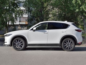 24 649 р. Широкая защита порогов с трубой диаметром 42 мм SLITKOFF v1 Mazda CX-5 KF (2016-2025)  с доставкой в г. Керчь. Увеличить фотографию 3