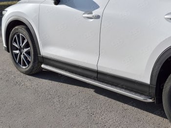 22 999 р. Широкая защита порогов с трубой диаметром 42 мм SLITKOFF v2  Mazda CX-5  KF (2016-2025)  с доставкой в г. Керчь. Увеличить фотографию 3