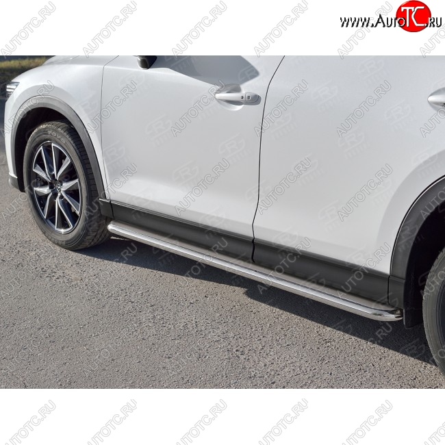 35 549 р. Широкая защита порогов с трубой диаметром 42 мм SLITKOFF v3  Mazda CX-5  KF (2016-2025)  с доставкой в г. Керчь