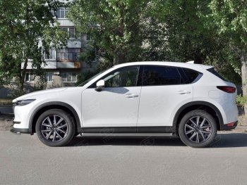 Защита порогов из круглой трубы диаметром 63 мм SLITKOFF v1 Mazda CX-5  KF (2016-2025)