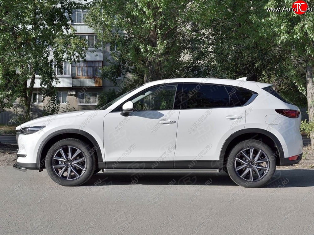 19 999 р. Защита порогов из круглой трубы диаметром 63 мм SLITKOFF v1 Mazda CX-5 KF (2016-2025)  с доставкой в г. Керчь