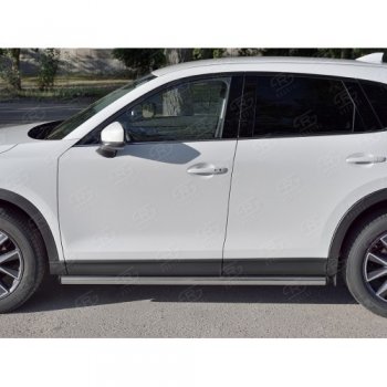 18 799 р. Защита порогов из круглой трубы диаметром 63 мм SLITKOFF v2 Mazda CX-5 KF (2016-2025)  с доставкой в г. Керчь. Увеличить фотографию 2