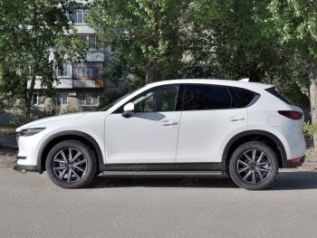 18 799 р. Защита порогов из круглой трубы диаметром 63 мм SLITKOFF v2 Mazda CX-5 KF (2016-2025)  с доставкой в г. Керчь. Увеличить фотографию 3
