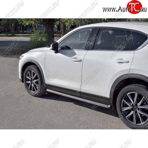 19 999 р. Защита порогов из круглой трубы диаметром 63 мм SLITKOFF v3 Mazda CX-5 KF (2016-2025)  с доставкой в г. Керчь