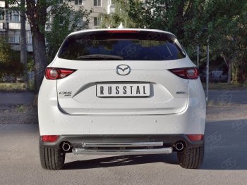 16 649 р. Защита заднего бампера (Ø63 и 42 мм, нержавейка) SLITKOFF  Mazda CX-5  KF (2016-2025)  с доставкой в г. Керчь. Увеличить фотографию 2