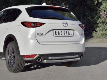 Защита заднего бампера (Ø63 и 42 мм, нержавейка) SLITKOFF Mazda CX-5  KF (2016-2025)