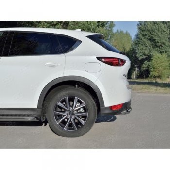 12 349 р. Защита заднего бампера (Ø63 мм дуга, нержавейка) SLITKOFF  Mazda CX-5  KF (2016-2025)  с доставкой в г. Керчь. Увеличить фотографию 2
