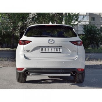 12 349 р. Защита заднего бампера (Ø63 мм дуга, нержавейка) SLITKOFF  Mazda CX-5  KF (2016-2025)  с доставкой в г. Керчь. Увеличить фотографию 3