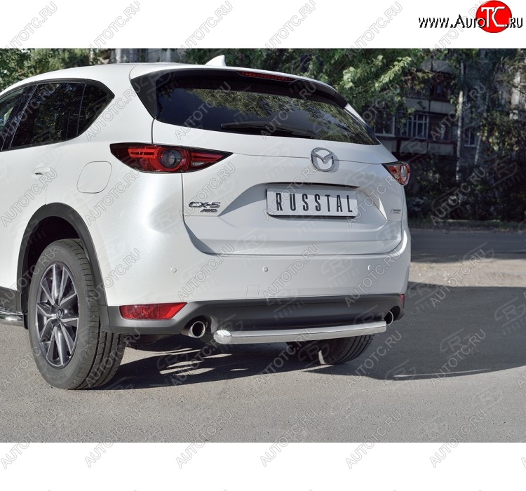 12 349 р. Защита заднего бампера (Ø63 мм дуга, нержавейка) SLITKOFF  Mazda CX-5  KF (2016-2025)  с доставкой в г. Керчь