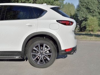 9 749 р. Защита заднего бампера (Ø75x42 мм, нержавейка) Russtal Mazda CX-5 KF (2016-2025)  с доставкой в г. Керчь. Увеличить фотографию 3