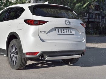 9 749 р. Защита заднего бампера (Ø75x42 мм, нержавейка) Russtal Mazda CX-5 KF (2016-2025)  с доставкой в г. Керчь. Увеличить фотографию 4