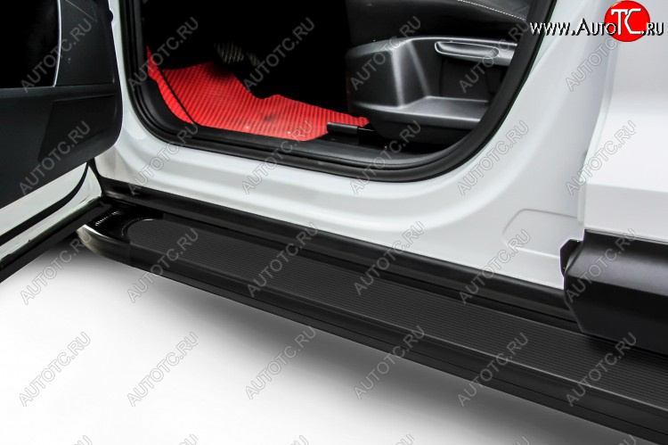 13 349 р. Пороги алюминиевые Slitkoff  Mazda CX-5  KF (2016-2025) (Optima Black)  с доставкой в г. Керчь