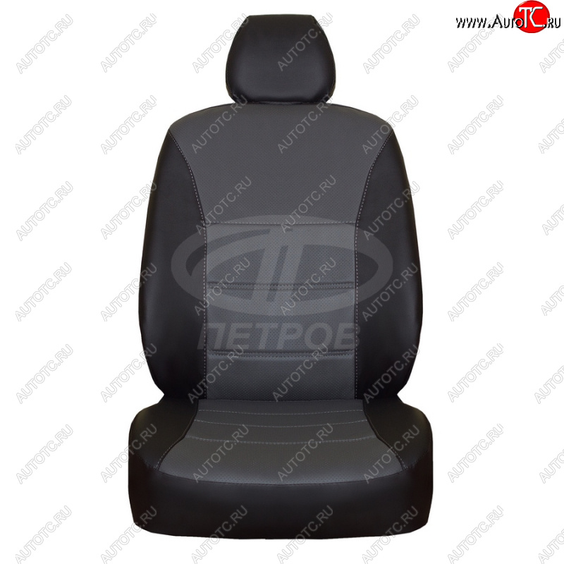 5 749 р. Чехлы на сиденья ПЕТРОВ Орегон (экокожа, Active) Mazda CX-5 KF (2016-2025) (черный/серый)  с доставкой в г. Керчь