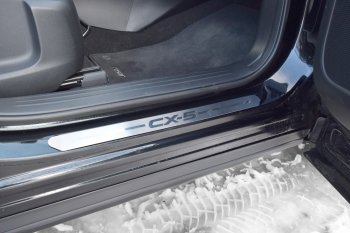 2 499 р. Пороги накладки дверей Petroil Tuning  Mazda CX-5  KF (2016-2025)  с доставкой в г. Керчь. Увеличить фотографию 2