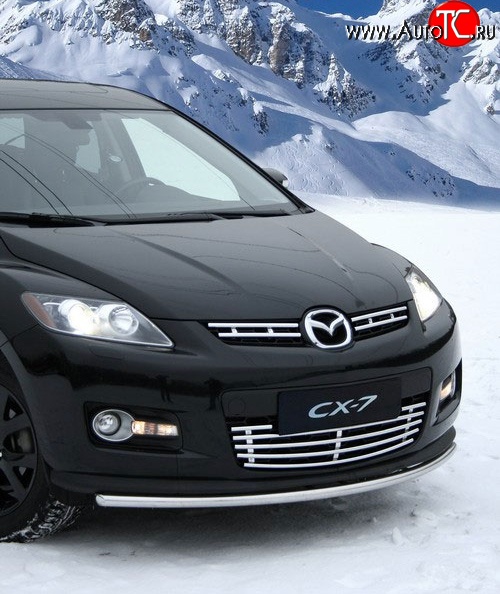 4 724 р. Декоративные вставки решетки радиатора Novline (d10 мм) Mazda CX-7 ER дорестайлинг (2006-2010)  с доставкой в г. Керчь