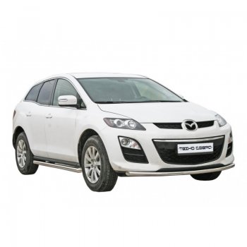 Защита переднего бампера ТехноСфера (Техно Сфера) (нержавейка, d51 mm) Mazda CX-7  ER (2006-2012) дорестайлинг, рестайлинг