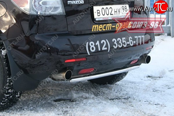 9 314 р. Защита заднего бампера Souz-96 (d42) Mazda CX-7 ER дорестайлинг (2006-2010)  с доставкой в г. Керчь