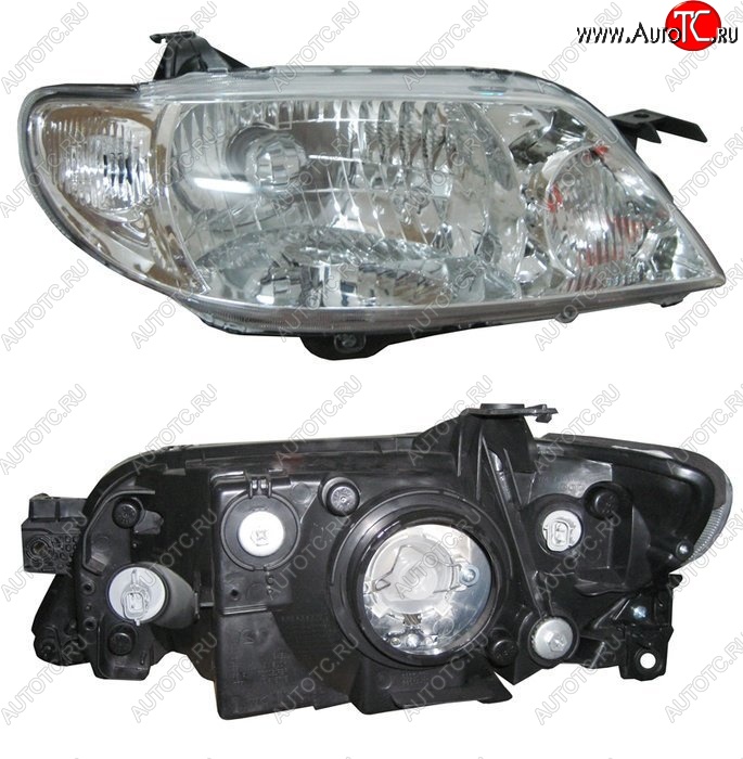 7 849 р. Правая передняя фара SAT (Евросвет)  Mazda 323/Familia  седан (2000-2004) BJ рестайлинг  с доставкой в г. Керчь
