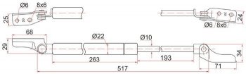 Правый упор крышки багажника SAT (газовый) Mazda Premacy (1999-2004)