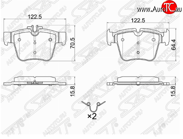 1 099 р. Комплект задних тормозных колодок SAT  Mercedes-Benz C-Class  W205 (2015-2018) дорестайлинг седан  с доставкой в г. Керчь