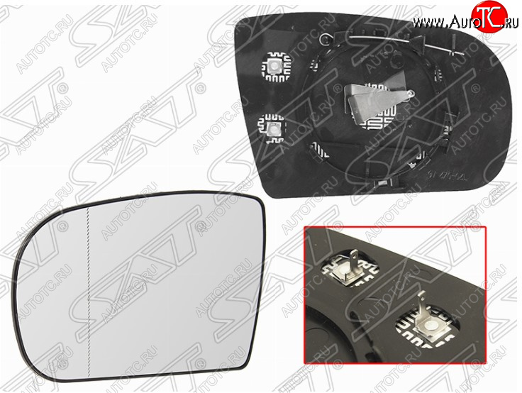 799 р. Левое полотно зеркала SAT (асферическое, с обогревом)  Mercedes-Benz E-Class  W210 (1996-2003) дорестайлинг универсал, седан рестайлинг, универсал рестайлинг  с доставкой в г. Керчь