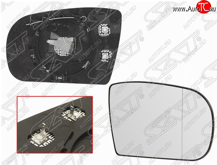 799 р. Правое полотно зеркала SAT (асферическое с обогревом)  Mercedes-Benz E-Class  W210 (1996-2003) дорестайлинг универсал, седан рестайлинг, универсал рестайлинг  с доставкой в г. Керчь