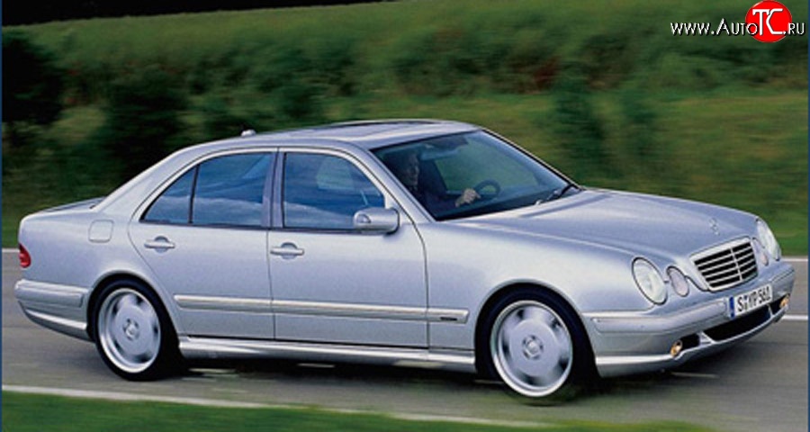 8 149 р. Пороги накладки AMG E55 Mercedes-Benz E-Class W210 дорестайлинг седан (1996-1999) (Неокрашенные)  с доставкой в г. Керчь