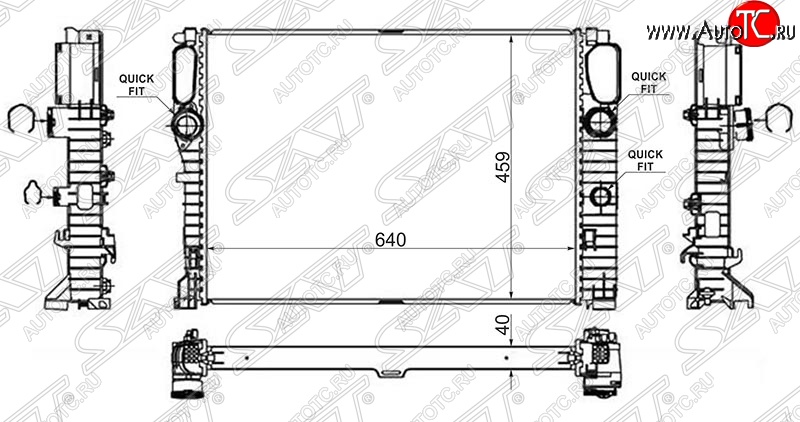 7 999 р. Радиатор двигателя SAT (пластинчатый, DIESEL, МКПП/АКПП) Mercedes-Benz E-Class W211 дорестайлинг седан (2002-2006)  с доставкой в г. Керчь