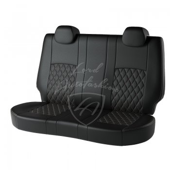 6 849 р. Чехлы для сидений Lord Autofashion Турин Ромб (экокожа) Volkswagen Crafter 1 (2006-2017) (Черный, вставка черная, строчка бежевая)  с доставкой в г. Керчь. Увеличить фотографию 2