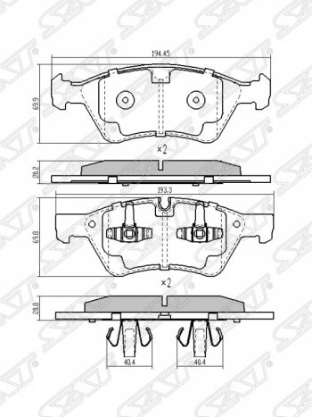 Колодки тормозные SAT (передние) Mercedes-Benz ML class W166 (2011-2015)