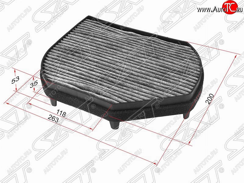 379 р. Фильтр салонный SAT (угольный 263х200х53/35 mm)  Mercedes-Benz C-Class ( S202,  W202) - SLK class  R170  с доставкой в г. Керчь