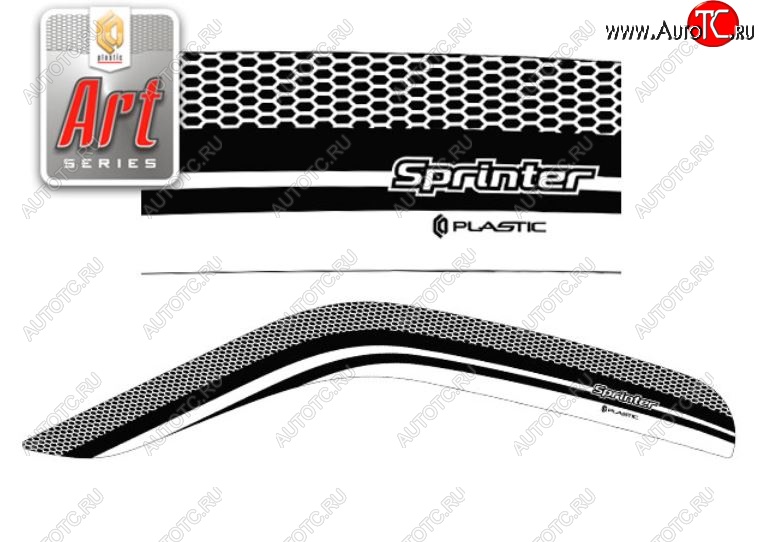 2 159 р. Дефлектора окон CA-Plastic  Mercedes-Benz Sprinter  W906 (2014-2018) рестайлинг (Серия Art графит, Без хром.молдинга)  с доставкой в г. Керчь