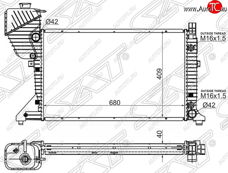 9 199 р. Радиатор двигателя SAT (трубчатый, АКПП) Mercedes-Benz Sprinter W906 рестайлинг (2014-2018)  с доставкой в г. Керчь