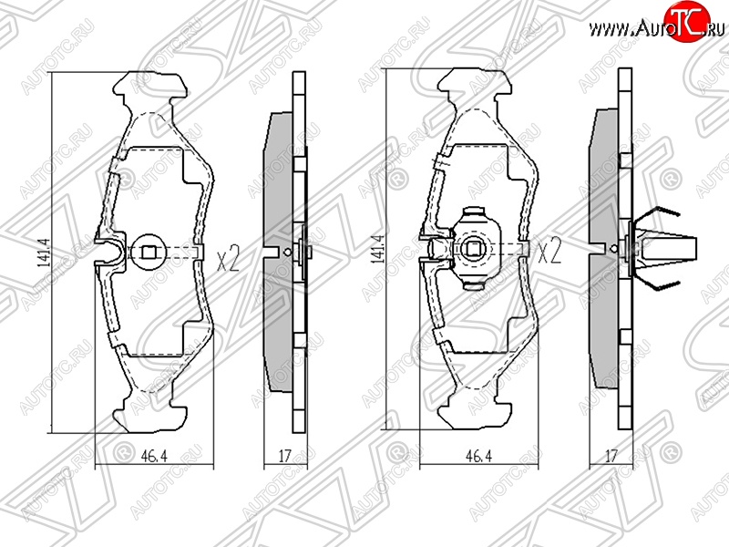 999 р. Колодки тормозные задние SAT Mercedes-Benz Sprinter W901 (1995-2000)  с доставкой в г. Керчь