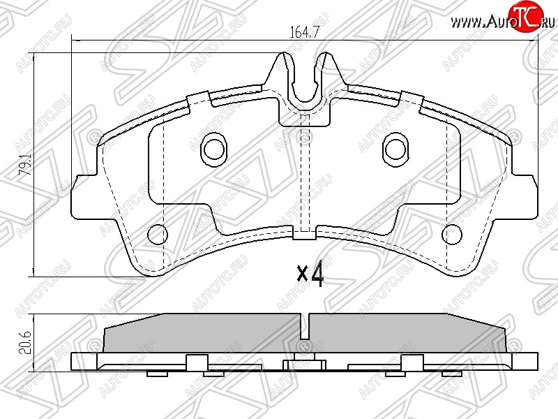 1 459 р. Колодки тормозные задние SAT Mercedes-Benz Sprinter W906 (2006-2013)  с доставкой в г. Керчь