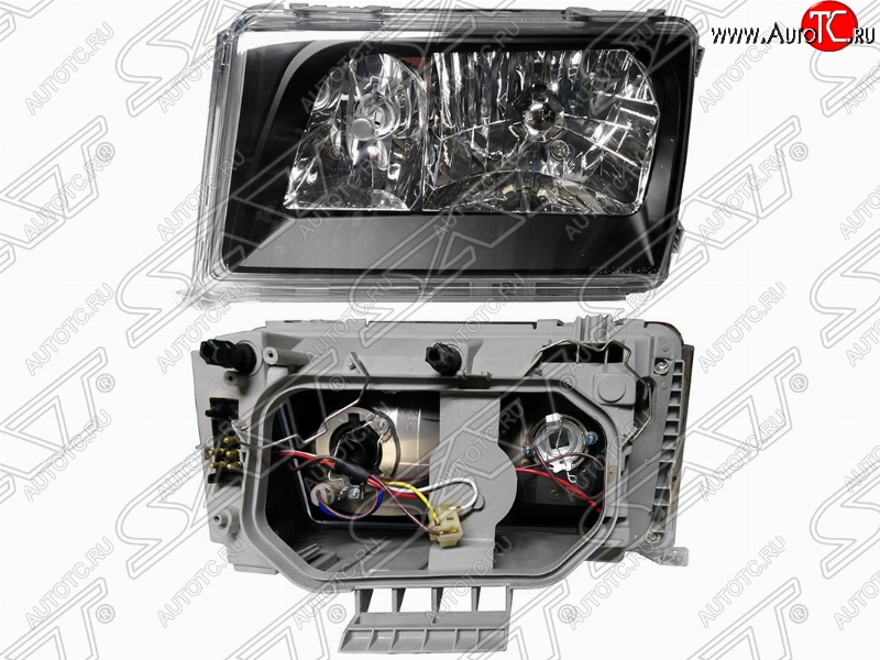6 299 р. Левая передняя фара SAT (черный хрусталь)  Mercedes-Benz E-Class ( W124,  S124) (1984-1996) седан дорестайлинг, универсал рестайлинг  с доставкой в г. Керчь