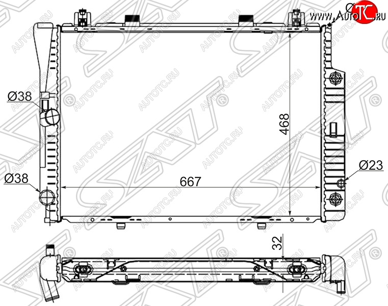 9 399 р. Радиатор двигателя SAT (пластинчатый, 2.8/3.0/3.2, МКПП/АКПП) Mercedes-Benz S class W140 Седан (1991-1998)  с доставкой в г. Керчь