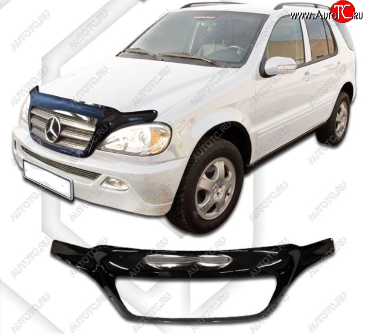 2 899 р. Дефлектор капота CA-Plastic Mercedes-Benz ML class W163 дорестайлинг (1997-2001) (Classic черный, Без надписи)  с доставкой в г. Керчь