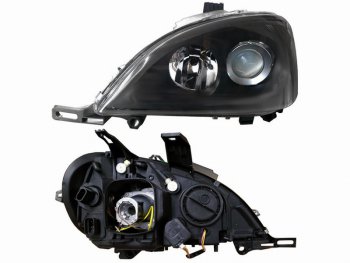 Левая передняя фара SAT (черная) Mercedes-Benz ML class  W163 (2001-2005) рестайлинг