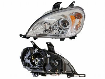 Левая передняя фара SAT (желтый габарит) Mercedes-Benz ML class  W163 (2001-2005) рестайлинг